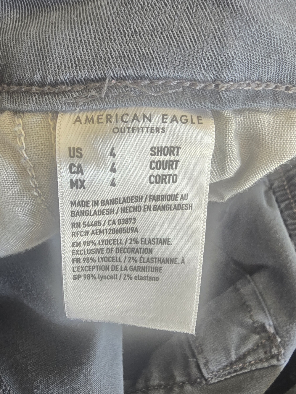 American Eagle Blue Mid Rise Baggy Wide Leg Cargo Pants Sz 4 Summer Y2k Street - Picture 10 of 10
